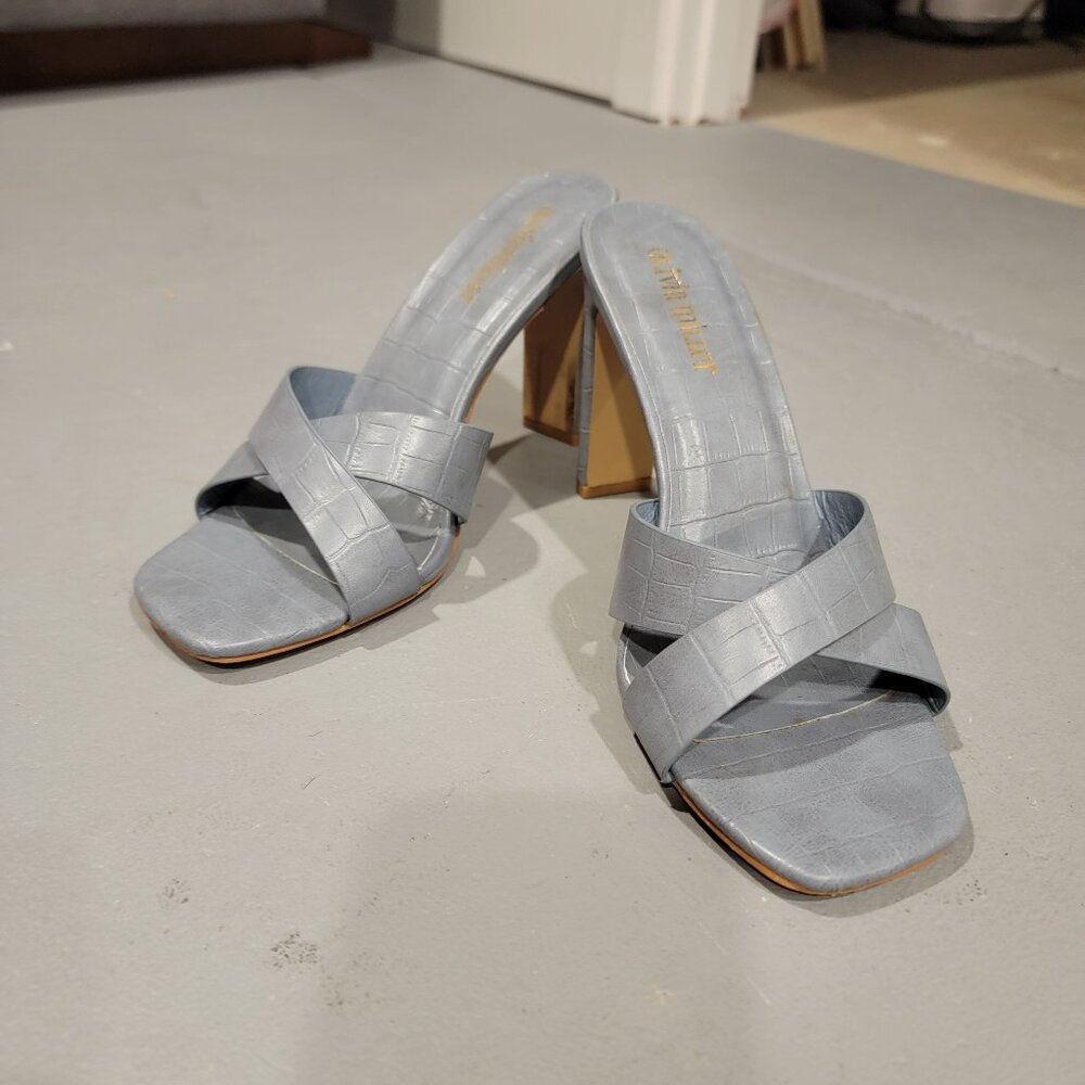 Olivia Miller Sandal: Light Blue/Teal, SZ 8, 4" Heel. Excellent Condition! Cute!